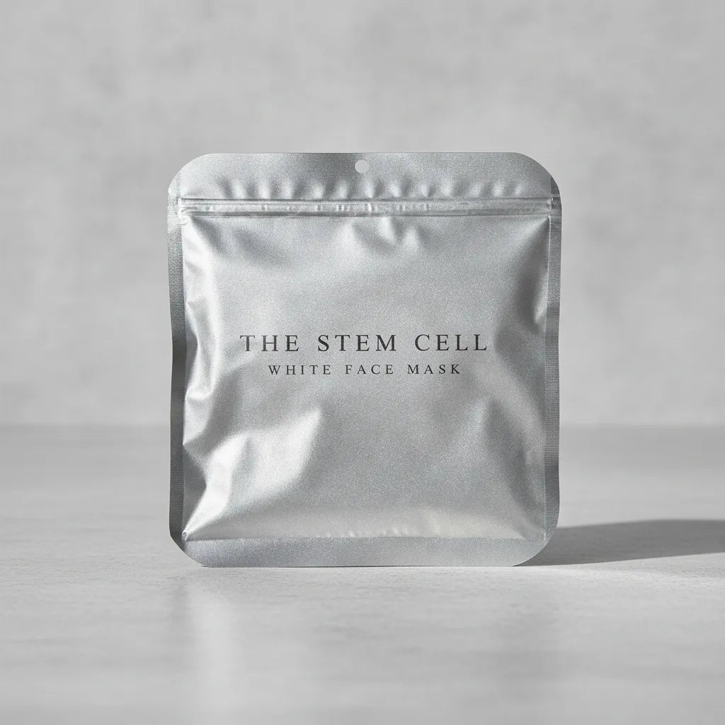 The stem cell white face mask · mascarilla iluminadora con exosomas y 4 activos despigmentantes