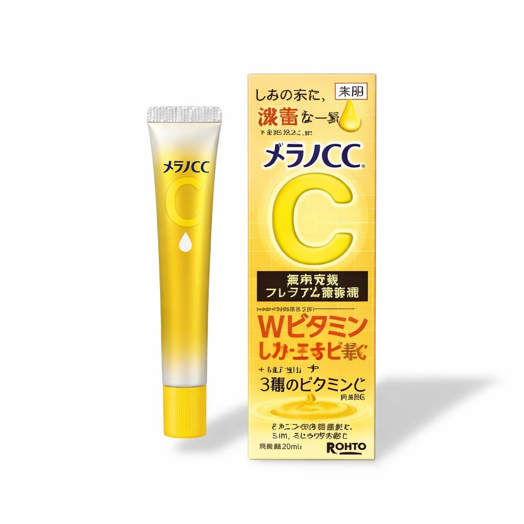 Rohto melano CC premium essence · sérum anti-manchas con 4 tipos de vitamina C