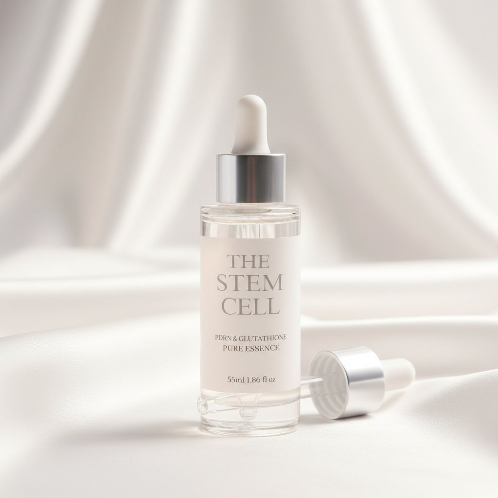 The stem cell PDRN & glutathione pure essence · suero facial con 11 activos premium